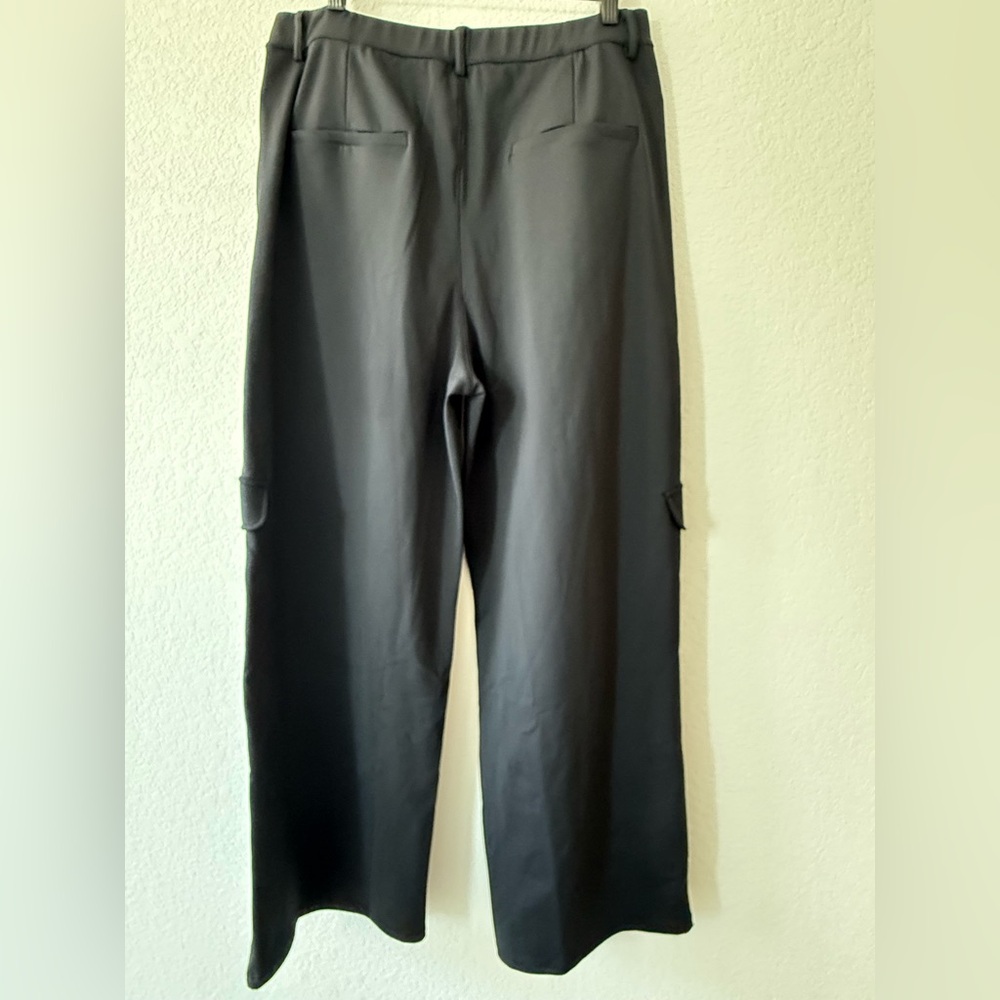 HALARA Black Wide-Leg Cargo Trousers SoftlyZero Pants SZ L Regular - Picture 4 of 6